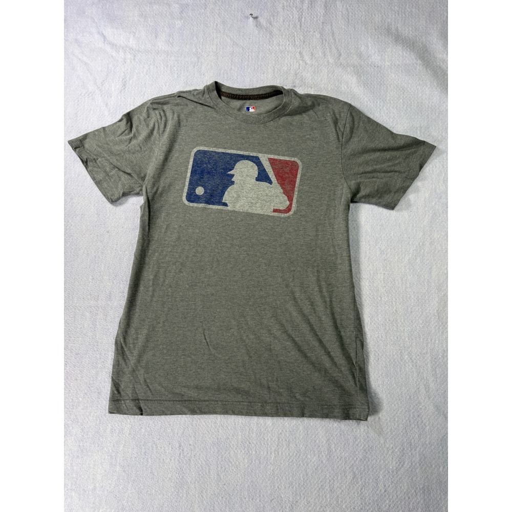 MLB Genuine Merchandise Mens Large Gray Ring Spun Soft Graphic T-Shirt Logo L
